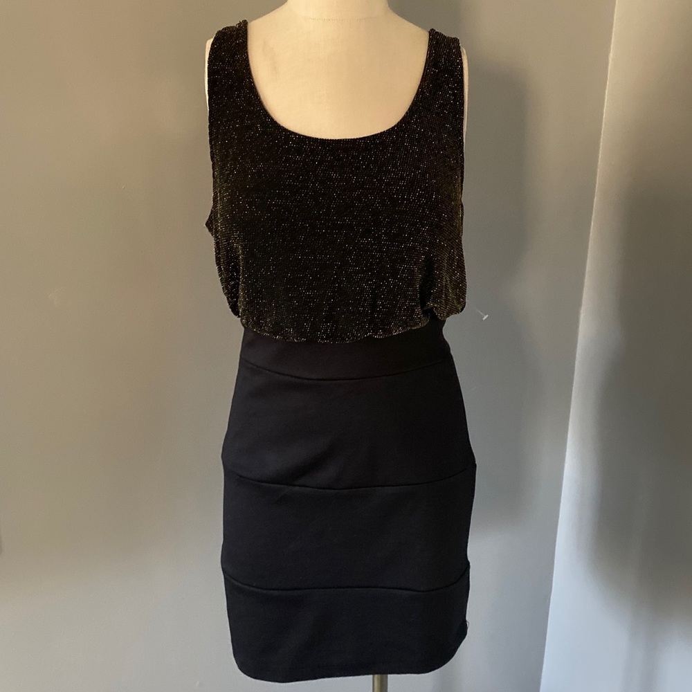 **3 for $20!!** Forever 21 Black and Gold Sparkly Dress Large